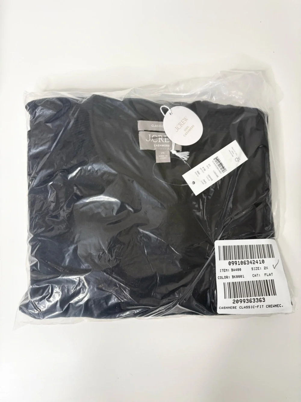 NWT J. Crew Cashmere Classic-fit Crewneck Sweater Black